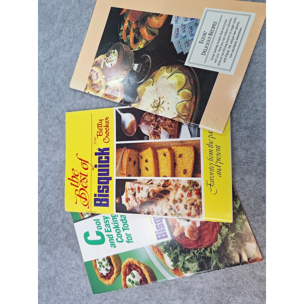 Vintage Bisquick Betty Crocker & Equal Recipe Booklet Lot of 3 Cookbooks